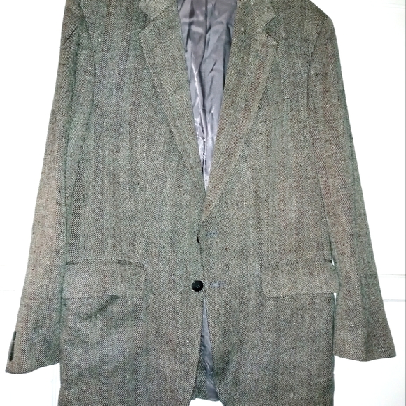 40 Regular Mens Tweed Wool Silk Blend Suit Jacket - Picture 1 of 8